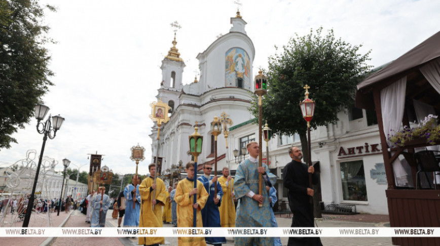 Святочным шэсцем у Віцебску адзначылі Успенне Прасвятой Багародзіцы
